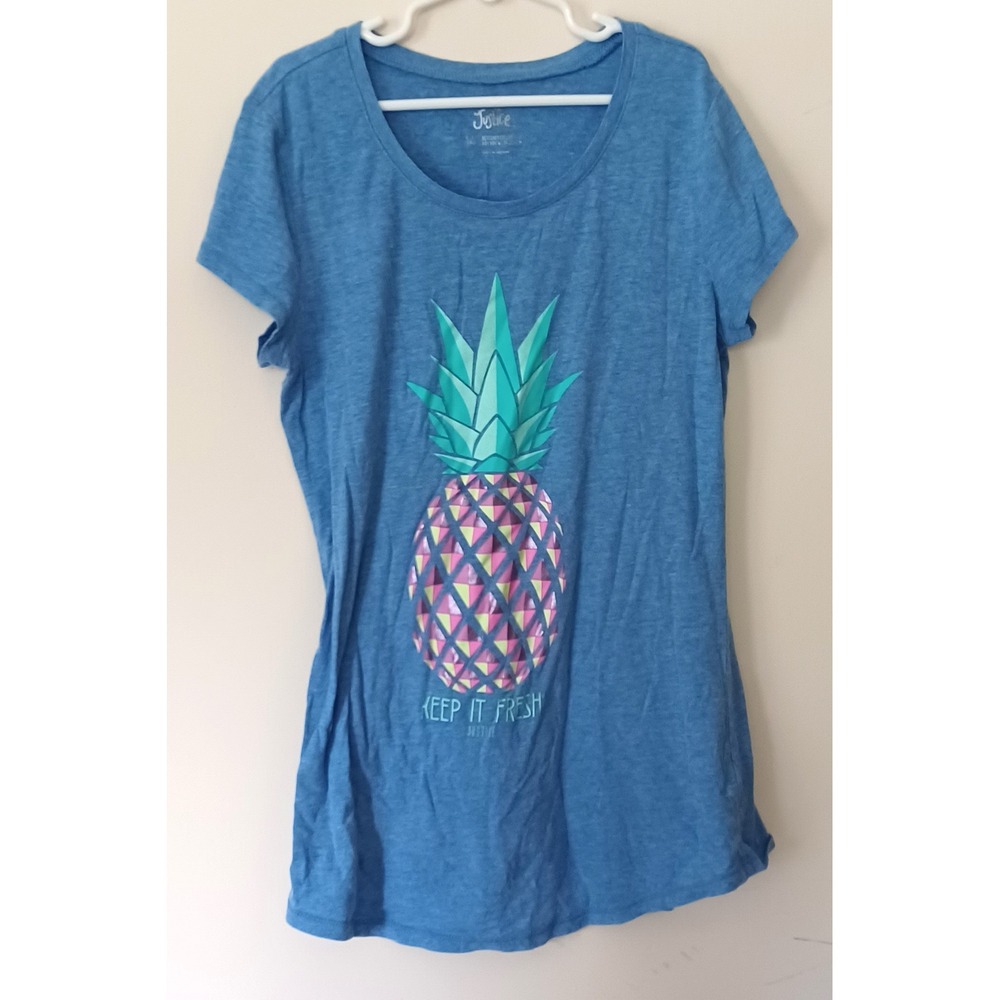 Justice Graphic Tee Kids Size 14 Pineapple Graphic Keep It Fresh Short Sleeve